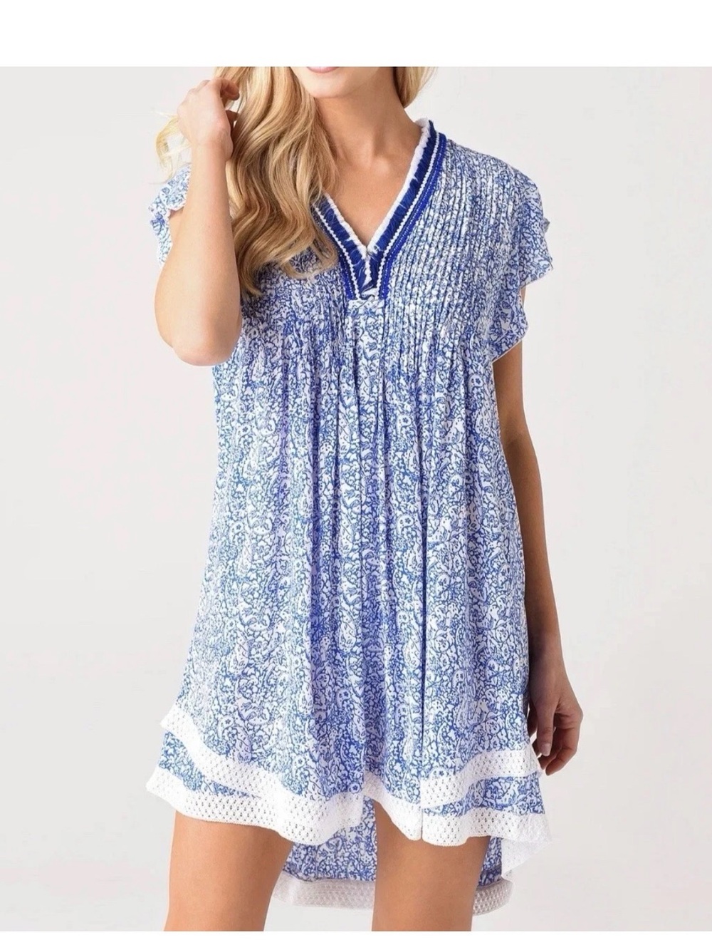Poupette St Barth | Sasha Mini Dress Blue Floral Size Small